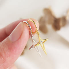 S925 cross huggie earrings