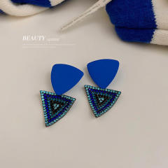 S925 needl blue color series earrings