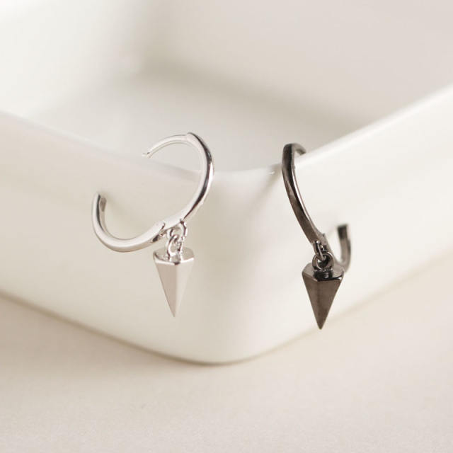 S925 rivet drop huggie earrings