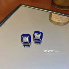 S925 needl blue color series earrings