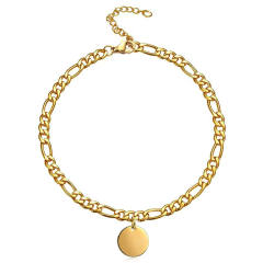 Figaro chain charm stainless steel anklet