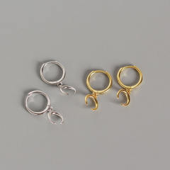 S925 moon huggie earrings