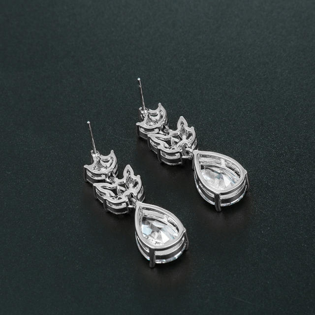 AAA cubic zircon wedding drop earrings