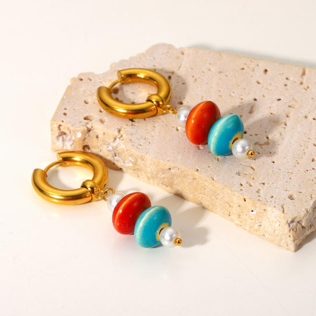 Vintage 18KG Stainless steel huggie earrings