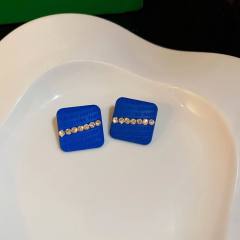 S925 needl blue color series earrings