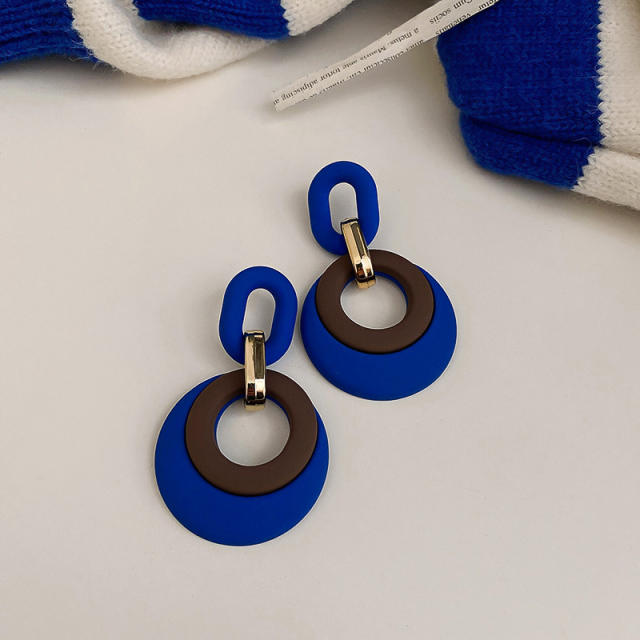 S925 needl blue color series earrings