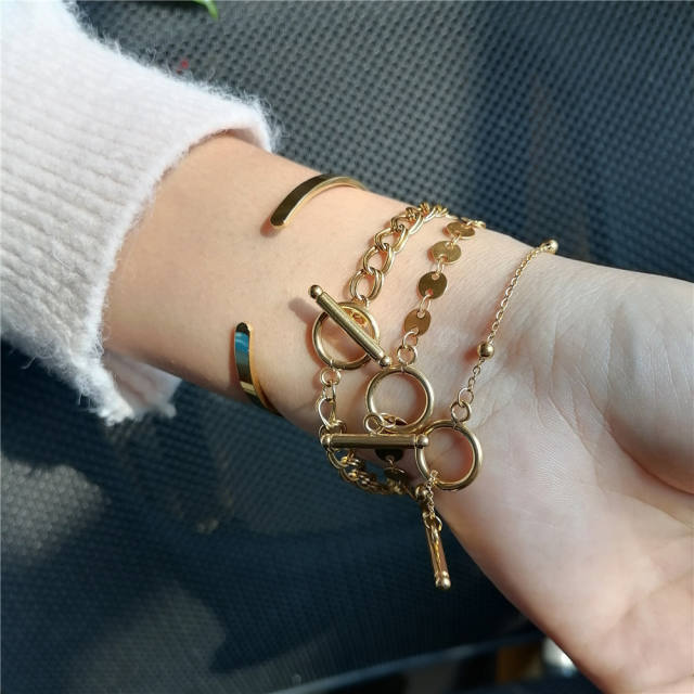 Korean fashion stainless steel bracelet toggle bracelet