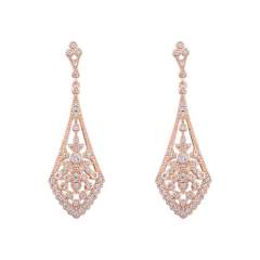 Cubic zircon hollow dangle earrings