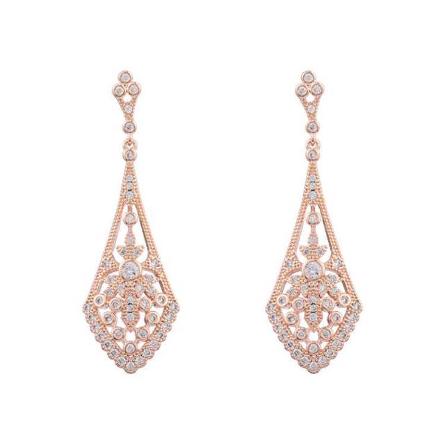 Cubic zircon hollow dangle earrings