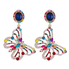 Hollow butterfly diamond earrings
