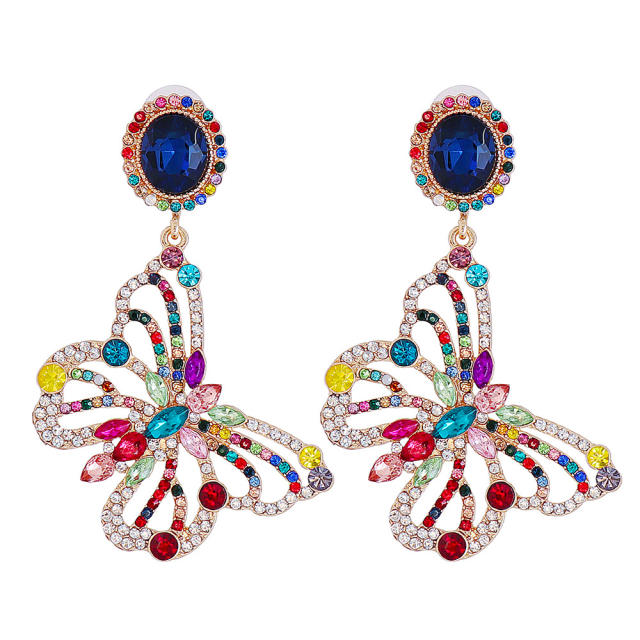 Hollow butterfly diamond earrings