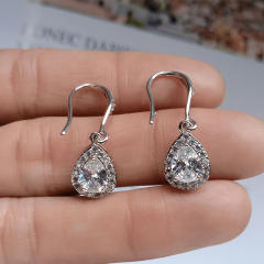 Drop cubic zircon bridal earrings