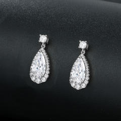 Cubic zircon elegant drop earrings