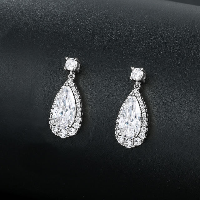 Cubic zircon elegant drop earrings