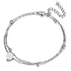 Two layer dainty stainless steel bracelet