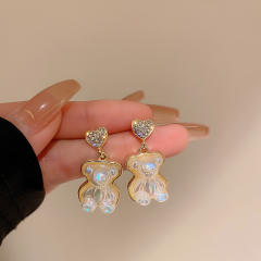 Cute bear drop earrings