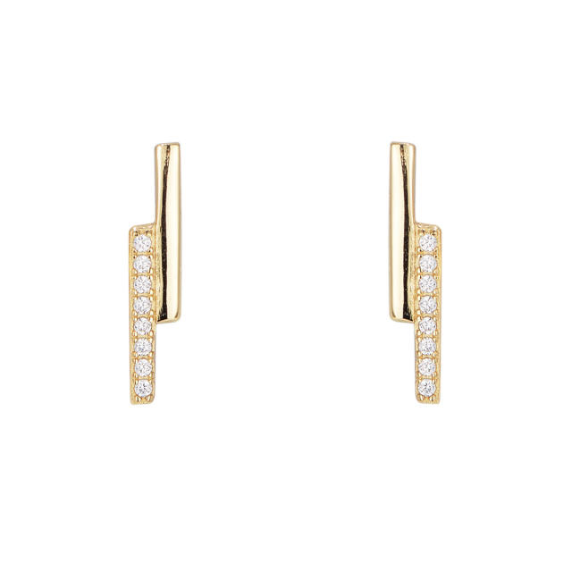 S925 sterling silver diamond ear studs