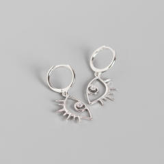 S925 eye drop huggie earrings
