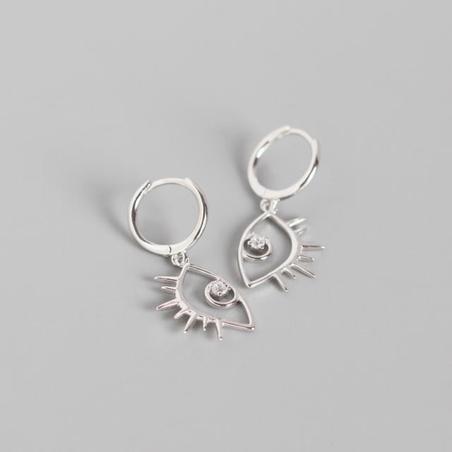 S925 eye drop huggie earrings