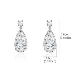Cubic zircon elegant drop earrings