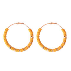 Boho heishi beads hoop earrings
