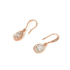 Drop cubic zircon bridal earrings