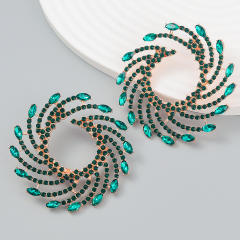 Colored rhinestone statement ear studs