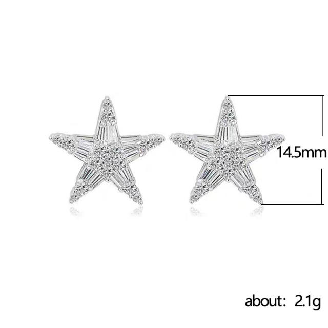 Diamond star ear studs