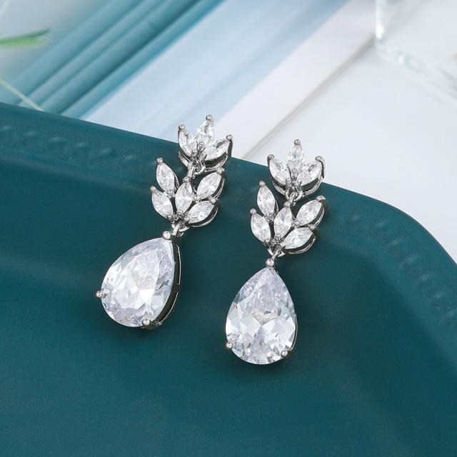 AAA cubic zircon wedding drop earrings