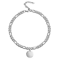 Figaro chain charm stainless steel anklet