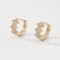 Zircon huggie earrings