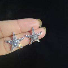 Diamond star ear studs