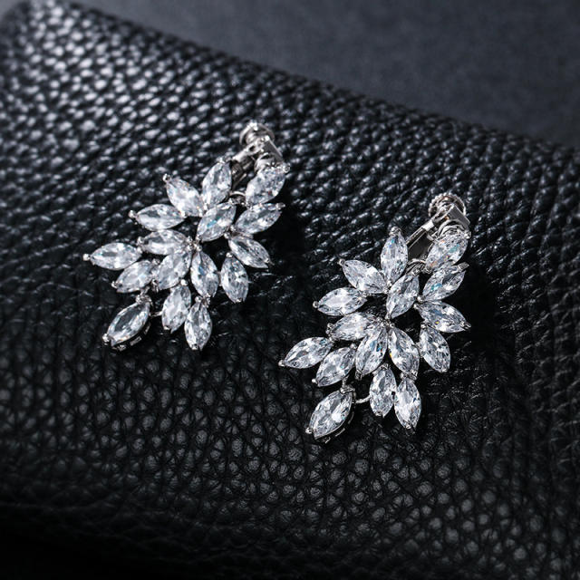 Luxury cubic zircon bridal earrings