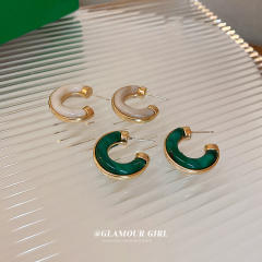 Resin open hoop earrings
