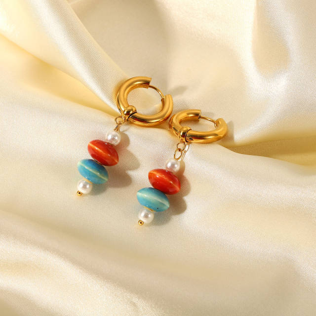 Vintage 18KG Stainless steel huggie earrings