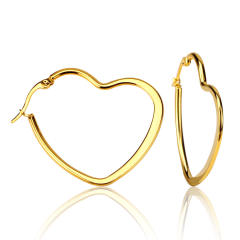 Occident fashion heart stainless steel earrings hoop earrings