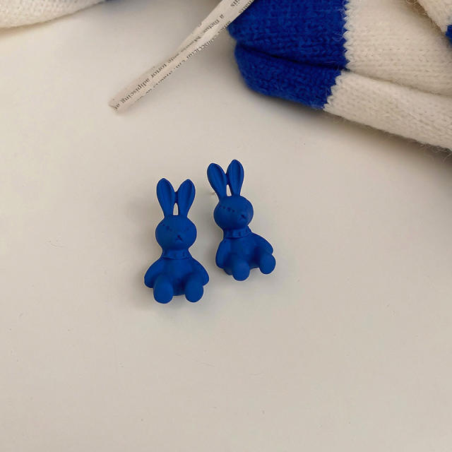 S925 needl blue color series earrings