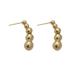 Silver needle metal ball unique earrings