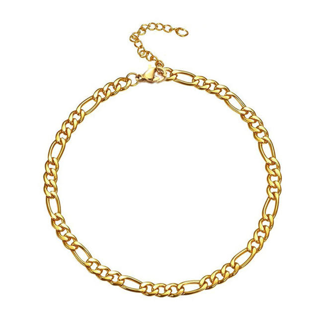 Figaro chain charm stainless steel anklet