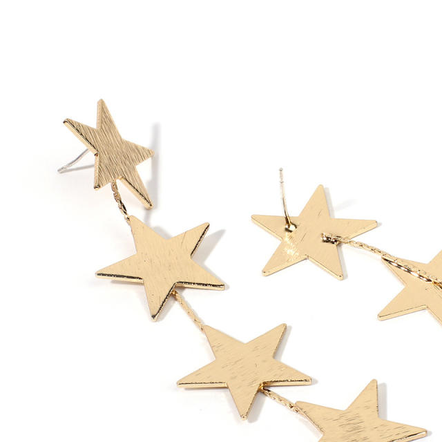 INS gold color star earrings