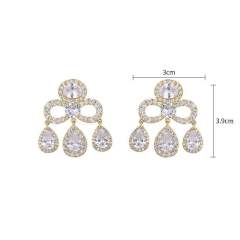 Elegant drop cubic zircon wedding earrings