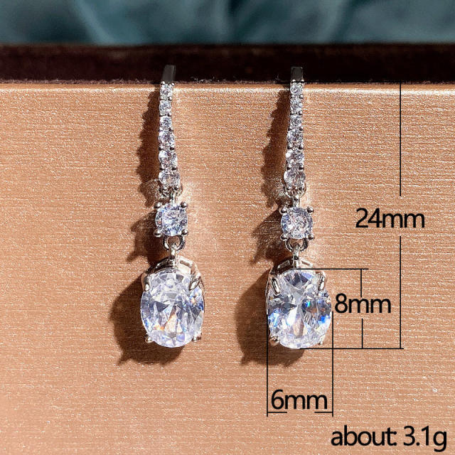 Colored cubic zircon diamond earrings