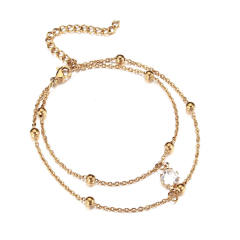 Dainty two layer stainless steel bracelet