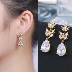 AAA cubic zircon wedding drop earrings