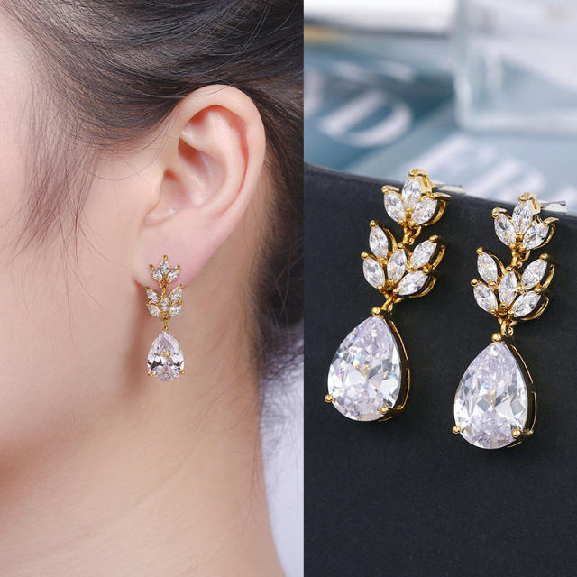 AAA cubic zircon wedding drop earrings