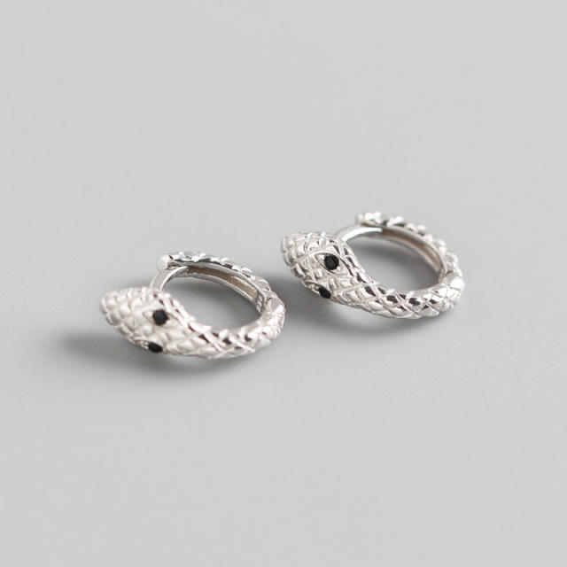 S925 snake huggie earrings