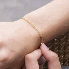 Dainty two layer stainless steel bracelet