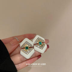 Vintage enamel ear studs