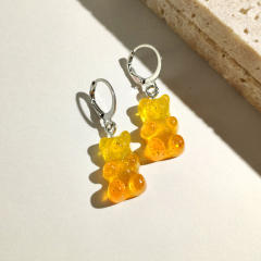 Cute jellly bear colored huggie earrings