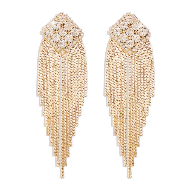 Tassel rhinestone drop earrings